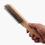 Chinese hand-held wire brush (wooden handle)