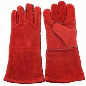 Red welding gloves