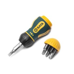 6pc rubber-handle screwdriver + bits